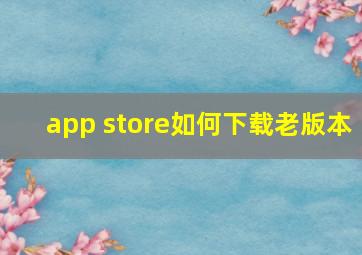 app store如何下载老版本